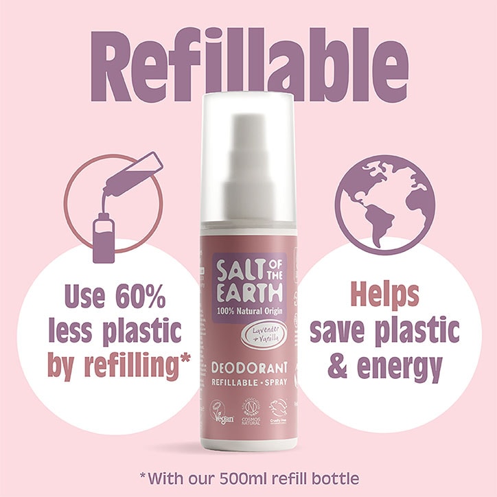 Salt of the Earth - Lavender & Vanilla Natural Deodorant Refillable Spray 100ml